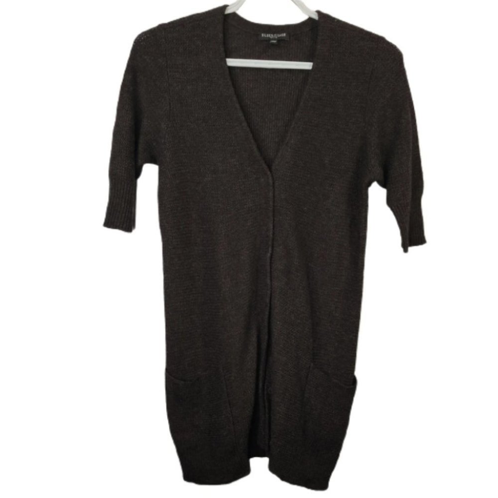 Eileen Fisher Wool Cashmere 3/4 Sleeve Cardigan Sweater Brown Size Small Petite